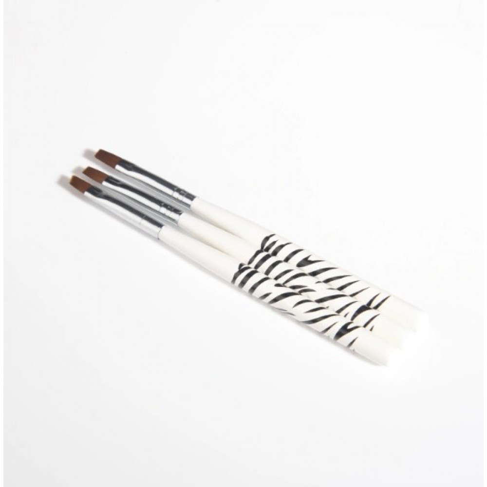 Σετ 3 Πινέλων Gel  Zebra #4