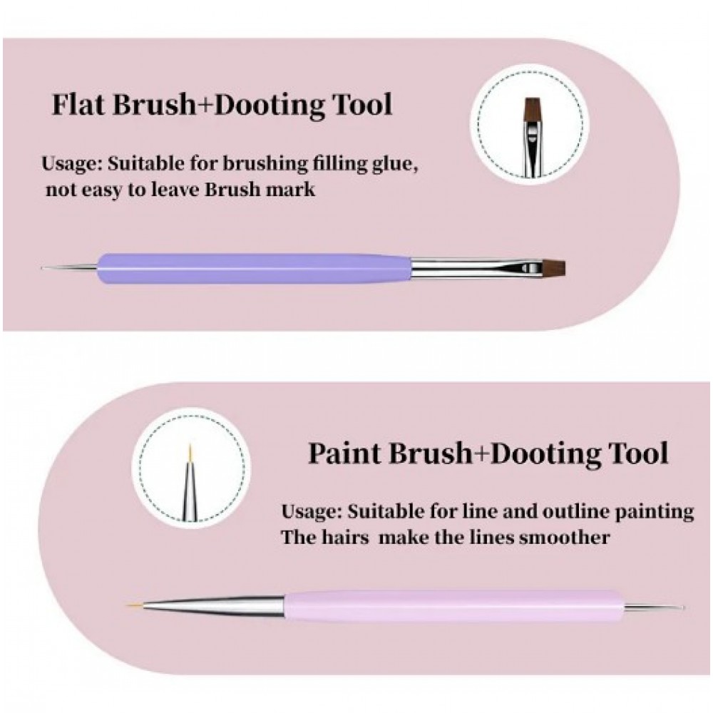 Σετ 6 Πινέλα Nail Art Σετ 6 Πινέλα Nail Art