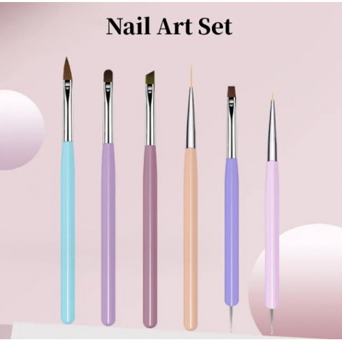 Σετ 6 Πινέλα Nail Art