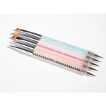 Σετ 5 Διπλών Πινέλων Nail Art Με Dot