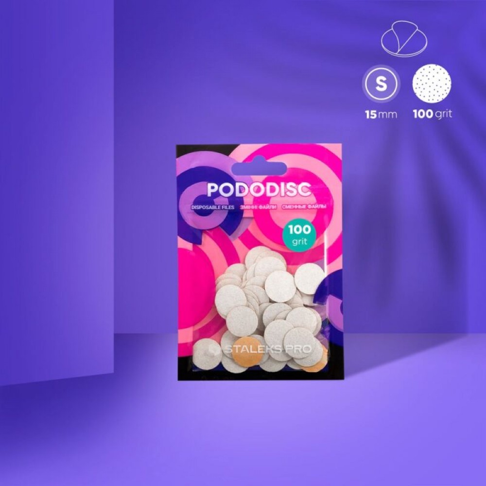 St Staleks Pro Ανταλλακτικά Αυτοκόλλητα Pads Expert Pododisc S 100 Grit 15mm (PDFS-15-100W), 50τμχ