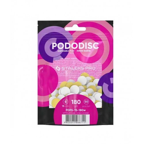 St Staleks Pro Ανταλλακτικά Αυτοκόλλητα Pads Expert Pododisc S 180 Grit 15mm (PDFS-15-180W), 50τμχ