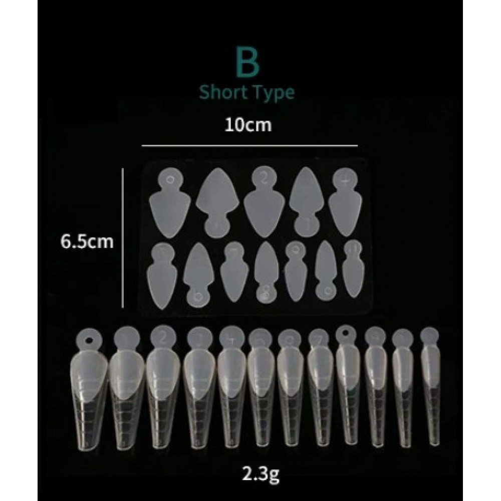 Reusable French Tip Guides (Molds) B Short Type 12Pcs