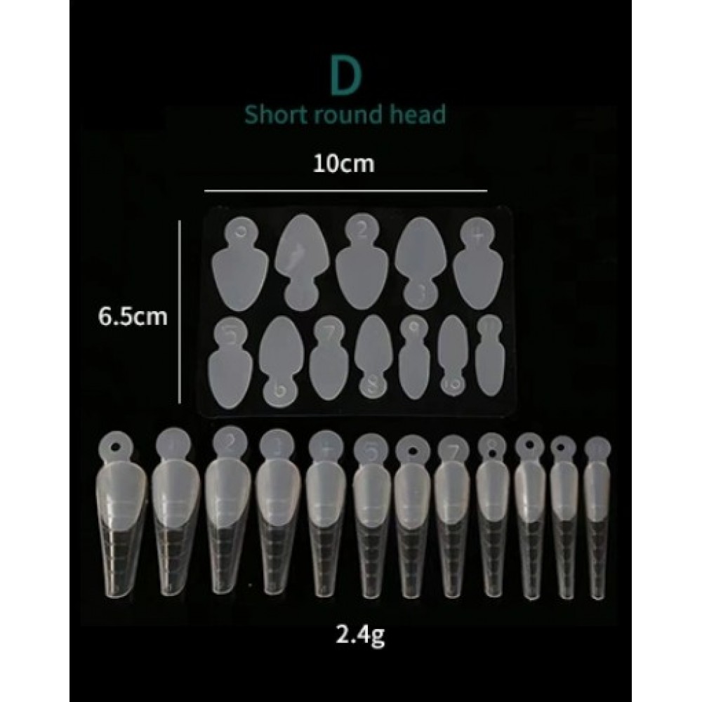 Reusable French Tip Guides (Molds) D Short Round Head 12Pcs