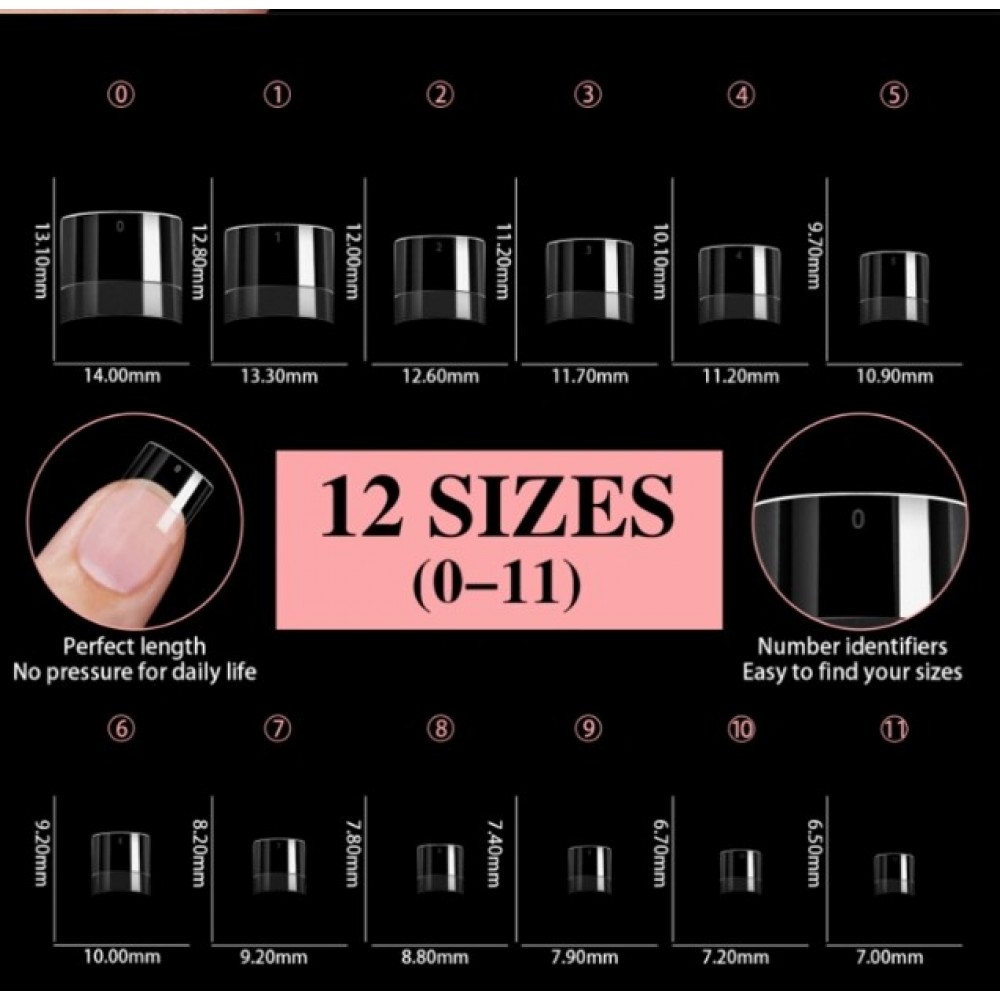 Soft Gel Tips French Half-Cover #04  600Pcs