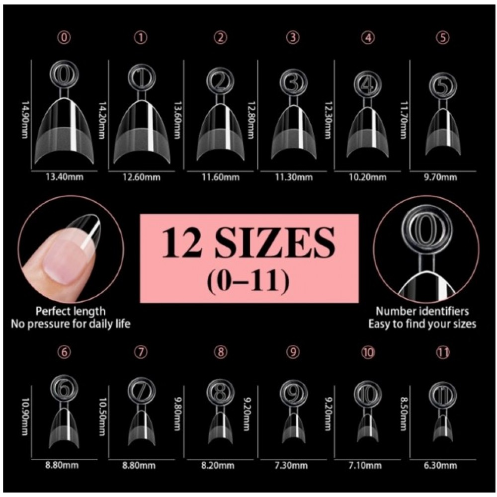 Soft Gel Tips French Half-Cover #05  600Pcs