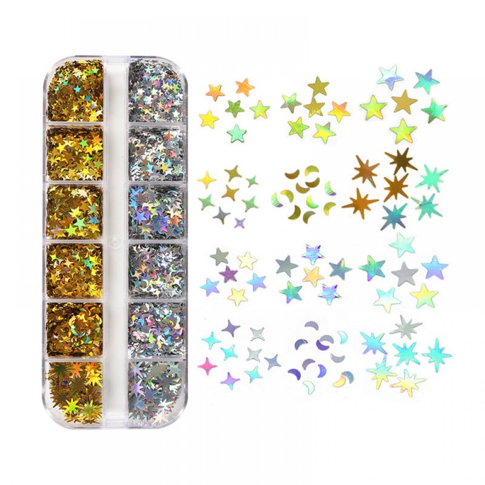 Διακοσμητικά Νυχιών Aurora Sequins D Gold-Silver Διακοσμητικά Νυχιών Aurora Sequins D Gold-Silver