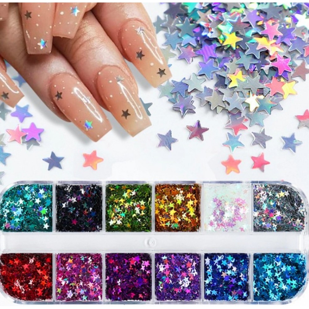 Διακοσμητικά Νυχιών Aurora Sequins C Rainbow Star