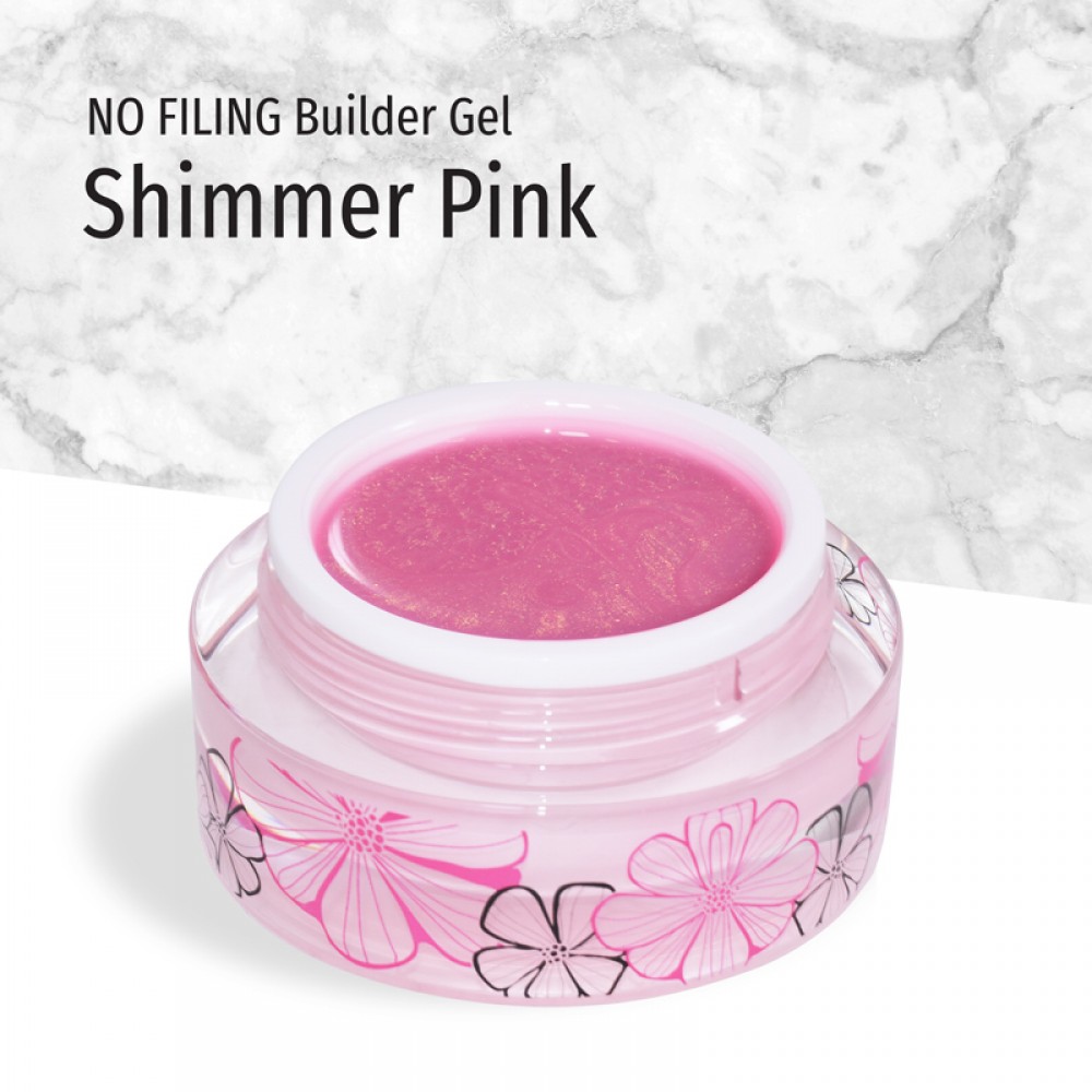 J.K No Filing Builder Gel Shimmer Pink 15ml *