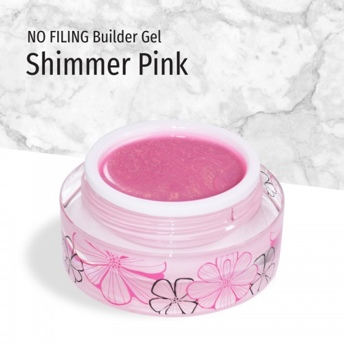 J.K No Filing Builder Gel Shimmer Pink 15ml *