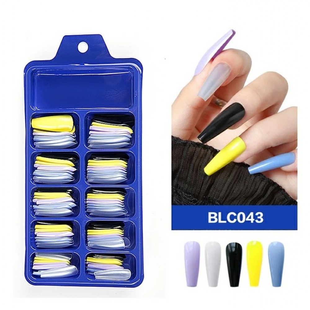 Χρωματιστά Tips Νυχιών  Coffin (Ballerina) 100Pcs BLC043