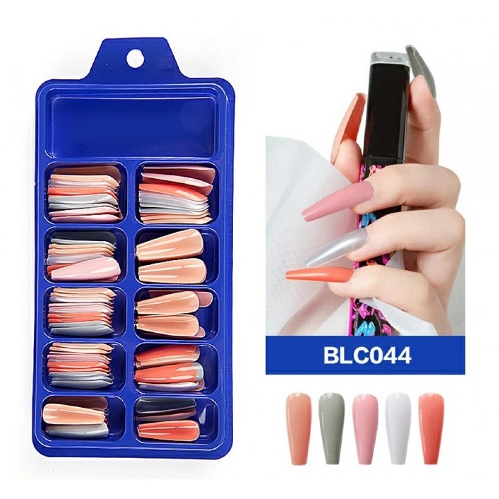 Χρωματιστά Tips Νυχιών  Coffin (Ballerina) 100Pcs BLC044