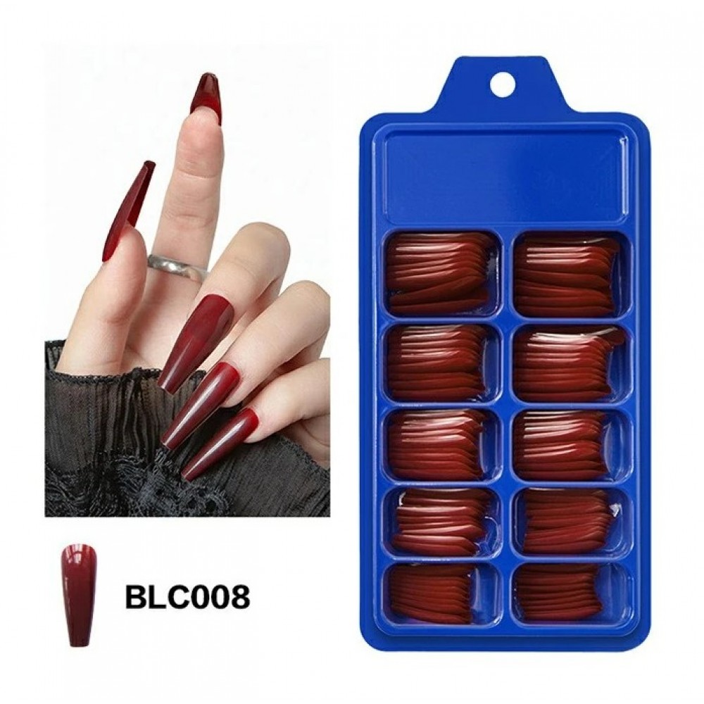 Χρωματιστά Tips Νυχιών Coffin (Ballerina ) 100Pcs BLC008