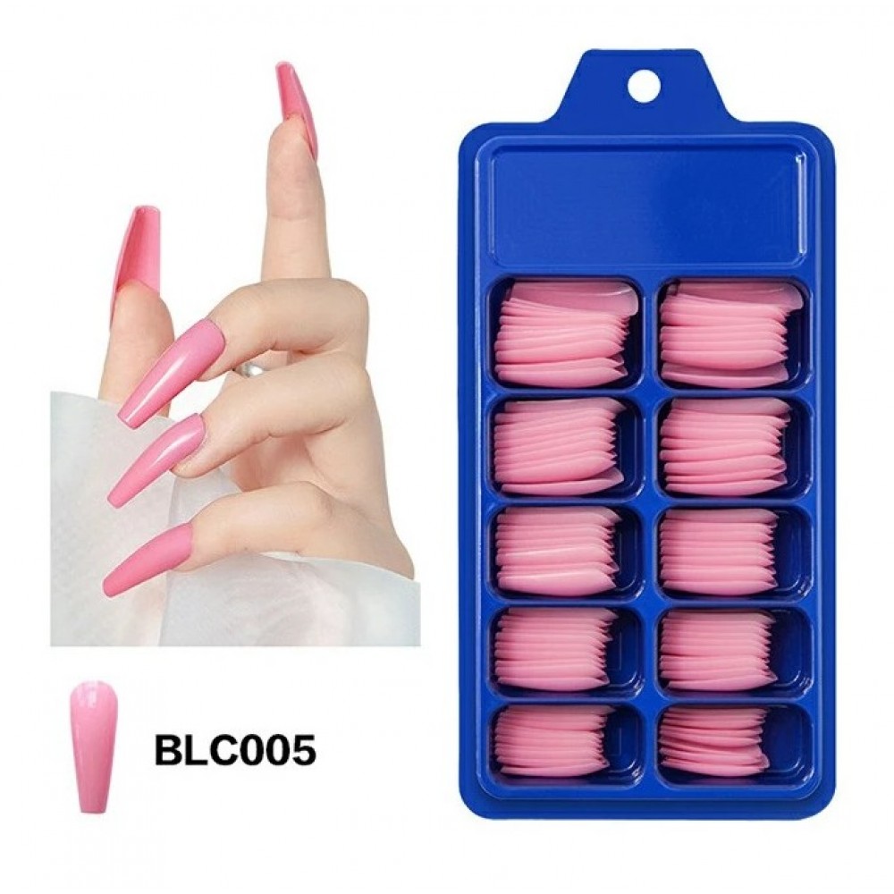 Χρωματιστά Tips Νυχιών Coffin (Ballerina ) 100Pcs BLC005