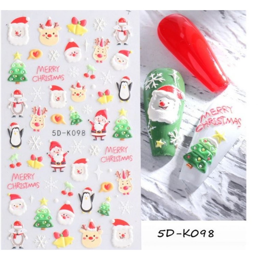 Αυτοκόλλητα Νυχιών Christmas 5D-K098