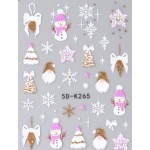 Αυτοκόλλητα Νυχιών Christmas 5D-K265 Gold