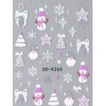 Αυτοκόλλητα Νυχιών Christmas 5D-K265 Silver