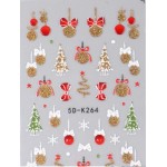 Αυτοκόλλητα Νυχιών Christmas  5D-K264 Gold
