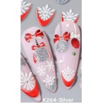Αυτοκόλλητα Νυχιών Christmas 5D-K264 Silver
