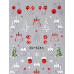 Αυτοκόλλητα Νυχιών Christmas 5D-K264 Silver