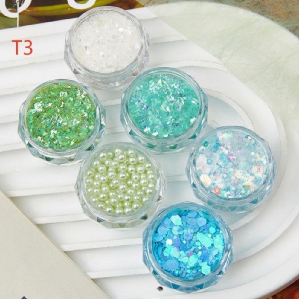 Σετ 6 Glitter Νυχιών No12 T3