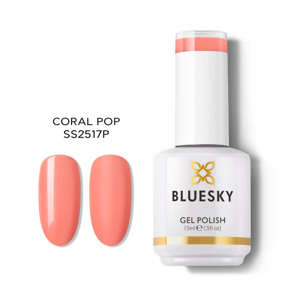 Bluesky Ημιμόνιμο Βερνίκι Νυχιών Gel Polish Coral Pop – Seasonal SS2517P, 15ml