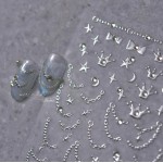 Αυτοκόλλητα Νυχιών 3D MS-392 Silver
