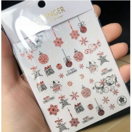 Αυτοκόλλητα Νυχιών Christmas CJ022 Red