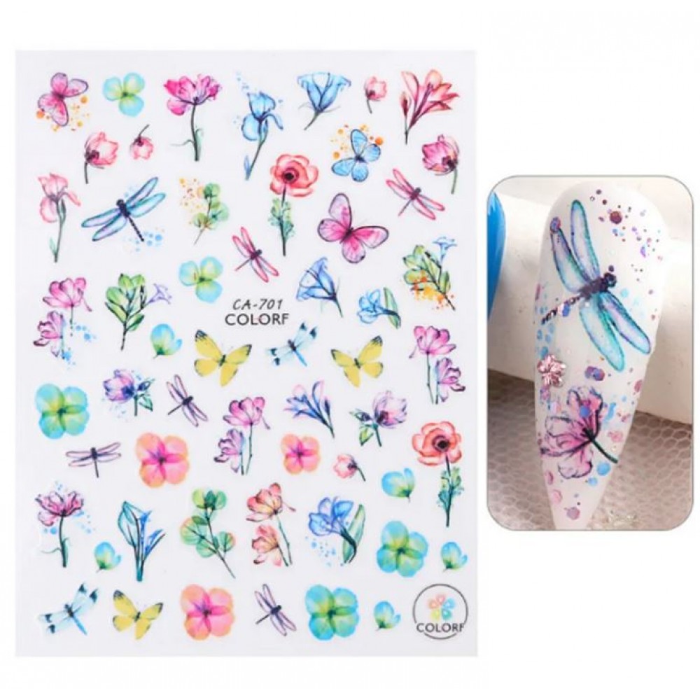 Αυτοκόλλητα Νυχιών Watercolor Flower CA-701