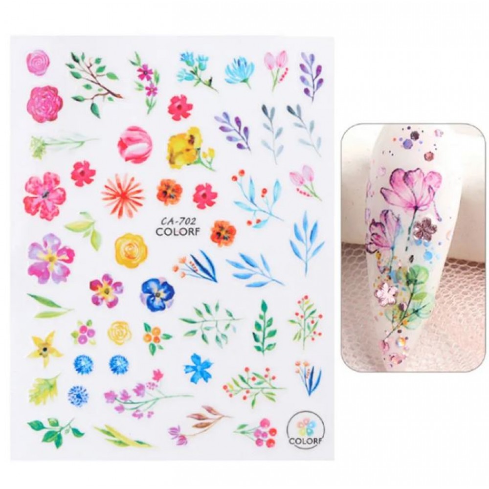 Αυτοκόλλητα Νυχιών Watercolor Flower CA-702