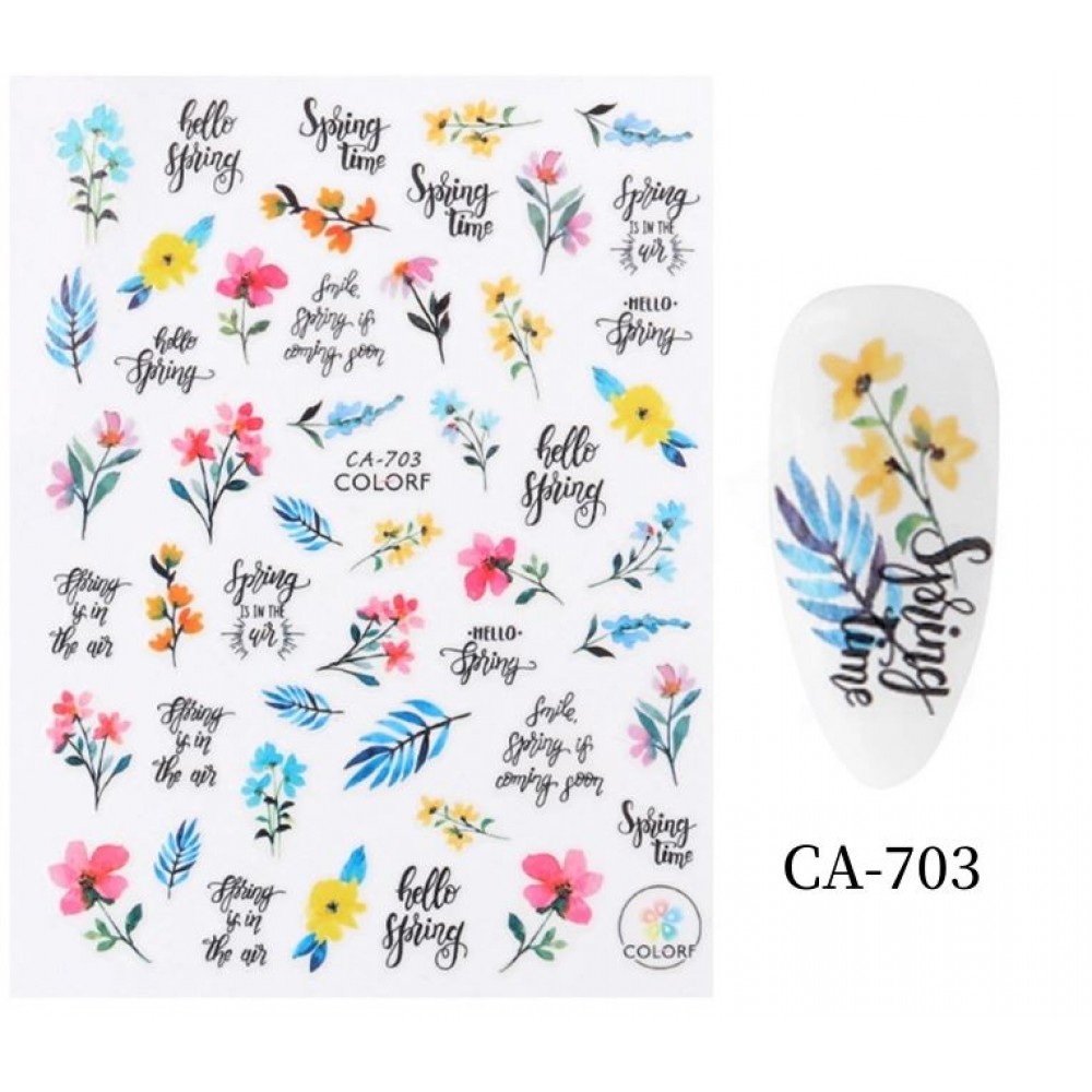 Αυτοκόλλητα Νυχιών Watercolor Flower CA-703