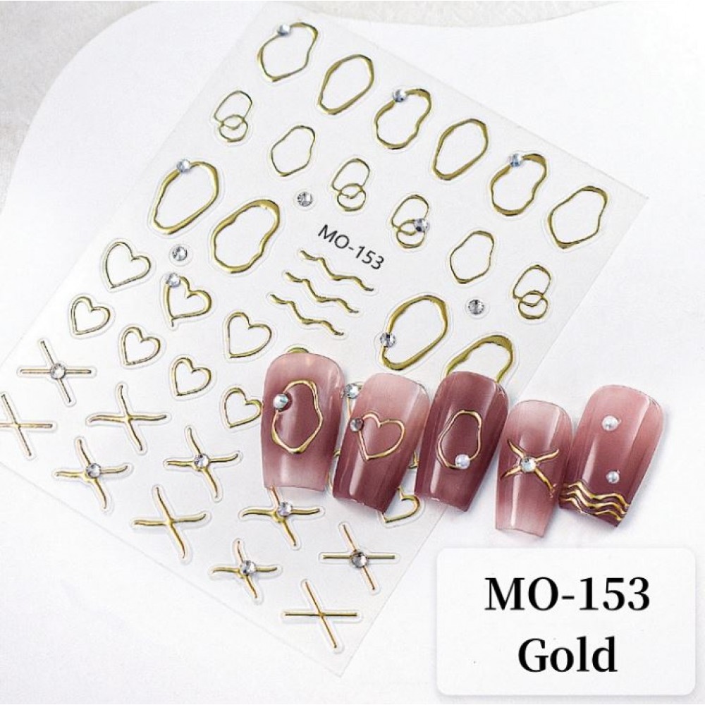 Αυτοκόλλητα Νυχιών Irregular-Patterned MO-153 Gold