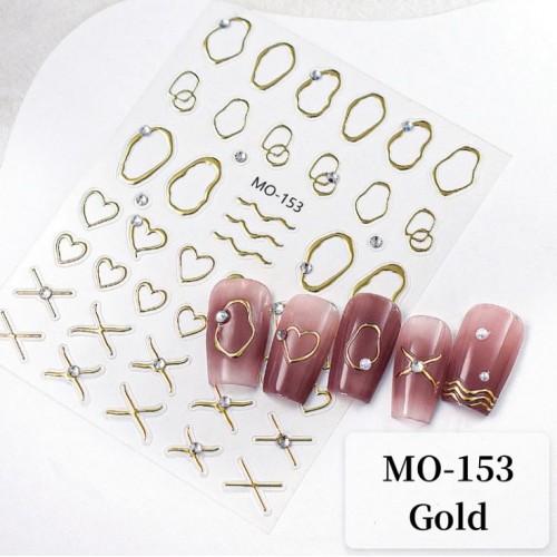 Αυτοκόλλητα Νυχιών Irregular-Patterned MO-153 Gold