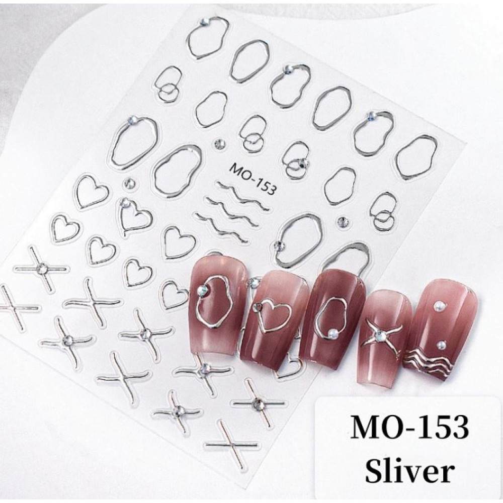 Αυτοκόλλητα Νυχιών Irregular-Patterned MO-153 Silver