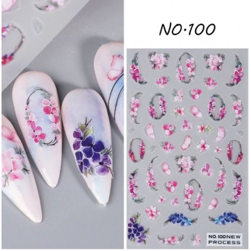 Αυτοκόλλητα Νυχιών Plant NO.100