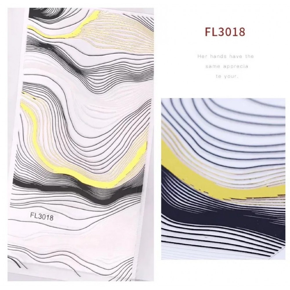 Αυτοκόλλητα Νυχιών Striped FL3018