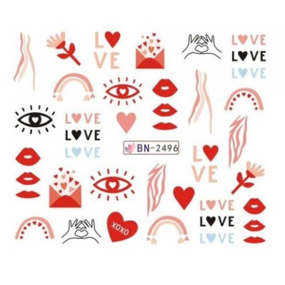 Αυτοκόλλητα Νυχιών Valentine's Day BN-2496
