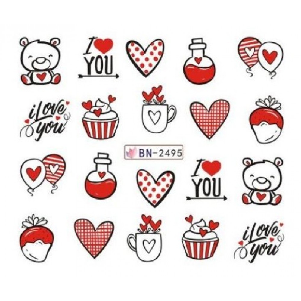 Αυτοκόλλητα Νυχιών Valentine's Day BN-2495