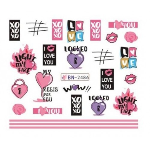 Αυτοκόλλητα Νυχιών Valentine's Day BN-2486