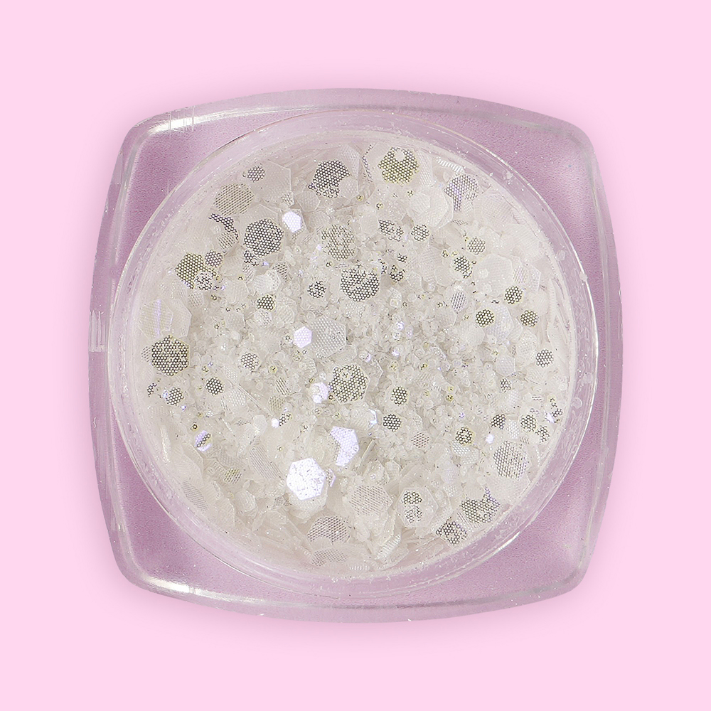 Glitter Νυχιών Με Παγιέτα Reflective White