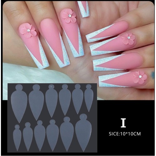 Reusable French Tip Guides (Molds) 12Pcs I