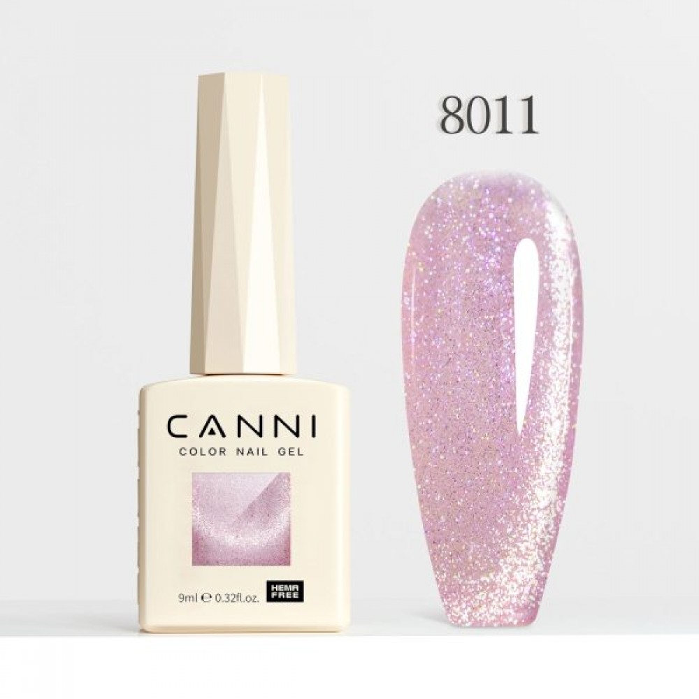 Canni Ημιμόνιμο Βερνίκι Νυχιών Pink Planet Cat Eye  8011, 9ml  Hema Free