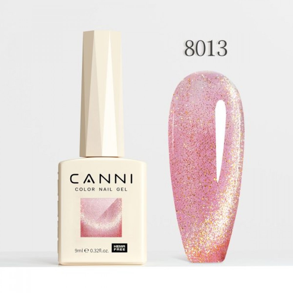 Canni Ημιμόνιμο Βερνίκι Νυχιών Pink Planet Cat Eye  8013, 9ml  Hema Free