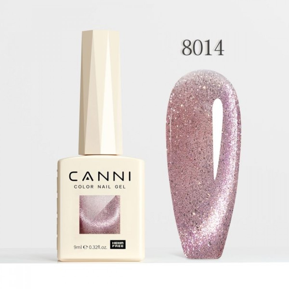 Canni Ημιμόνιμο Βερνίκι Νυχιών Pink Planet Cat Eye  8014, 9ml  Hema Free