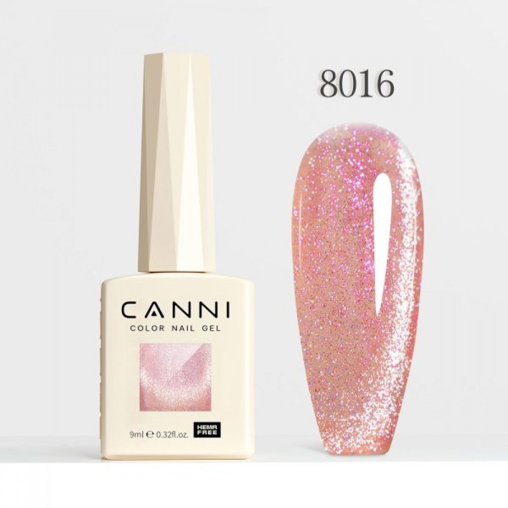 Canni Ημιμόνιμο Βερνίκι Νυχιών Pink Planet Cat Eye  8016, 9ml  Hema Free