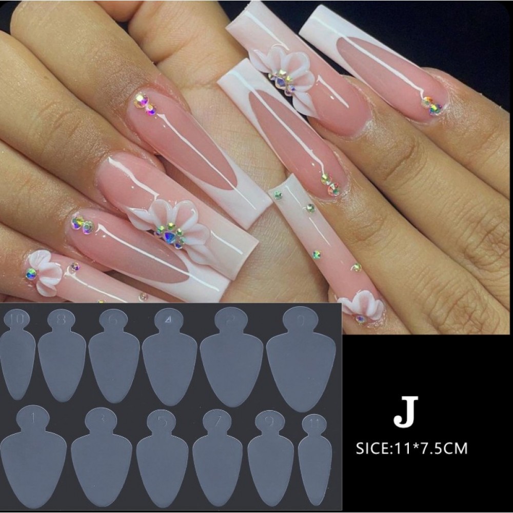 Reusable French Tip Guides (Molds) 12Pcs J