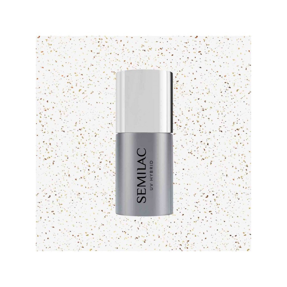 Semilac T13 Top  No Wipe Blinking Copper & Gold Flakes ,7ml
