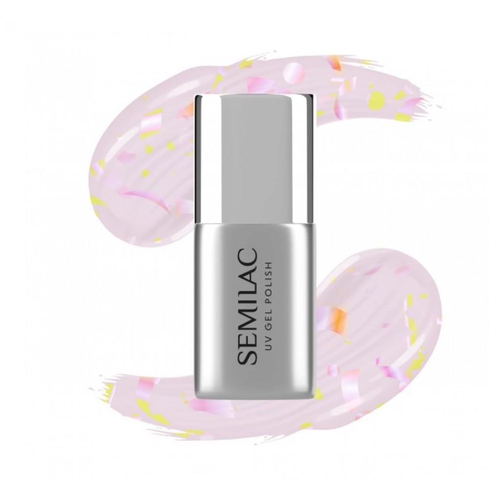 Semilac Ημιμόνιμο Βερνίκι Νυχιών T26 Top No Wipe Matte Peach Galaxy  7ml