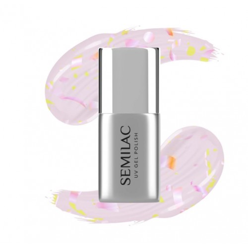 Semilac Ημιμόνιμο Βερνίκι Νυχιών T26 Top No Wipe Matte Peach Galaxy  7ml