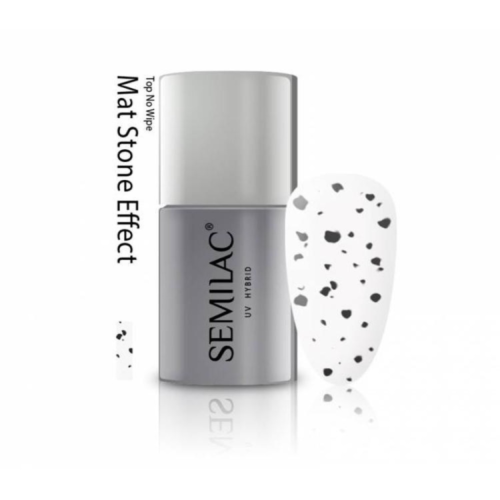 Semilac Ημιμόνιμο Βερνίκι Νυχιών Top No Wipe Stone Effect 7ml *